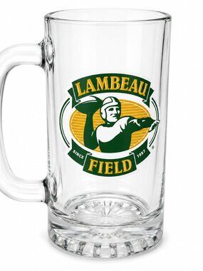 Vintage Lambeau Field Green Bay Packers Glass Beer Mug – Since 1957